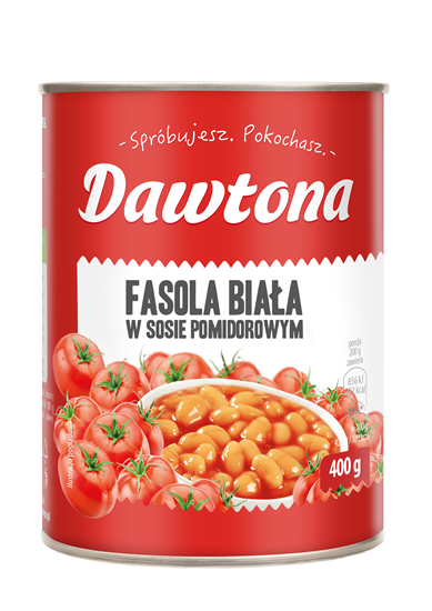 FASOLA DAWTONA BIALA W SOSIE POMIDOROWYM 400G Polski Sklep Online