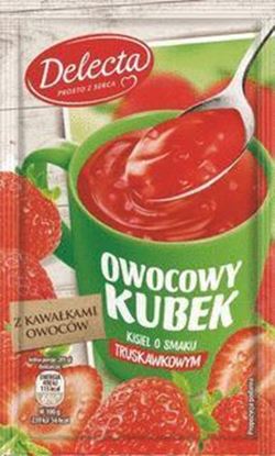 Picture of KISIEL OWOCOWY KUBEK TRUSKAWKA Z KAWALKAMI OWOCOW 30G DELECTA