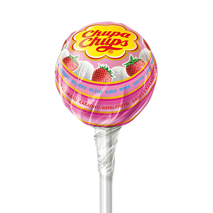 LIZAK CHUPA CHUPS SMAK TRUSKAWKA-MLEKO 12G - szt