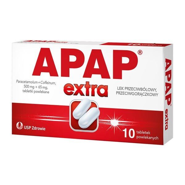 Picture of Apap Extra, 500 mg + 65 mg, tabletki powlekane, 10 szt.