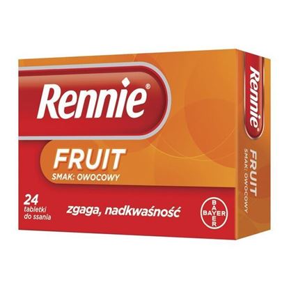 Picture of Rennie Fruit, 680 mg + 80 mg, tabletki do ssania, smak owocowy, 24 szt.
