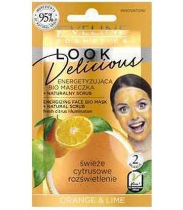 LOOK DELICIOUS ORANGE&LIME ENERGETYZUJACA BIO MASECZKA DO TWARZY EVELINE