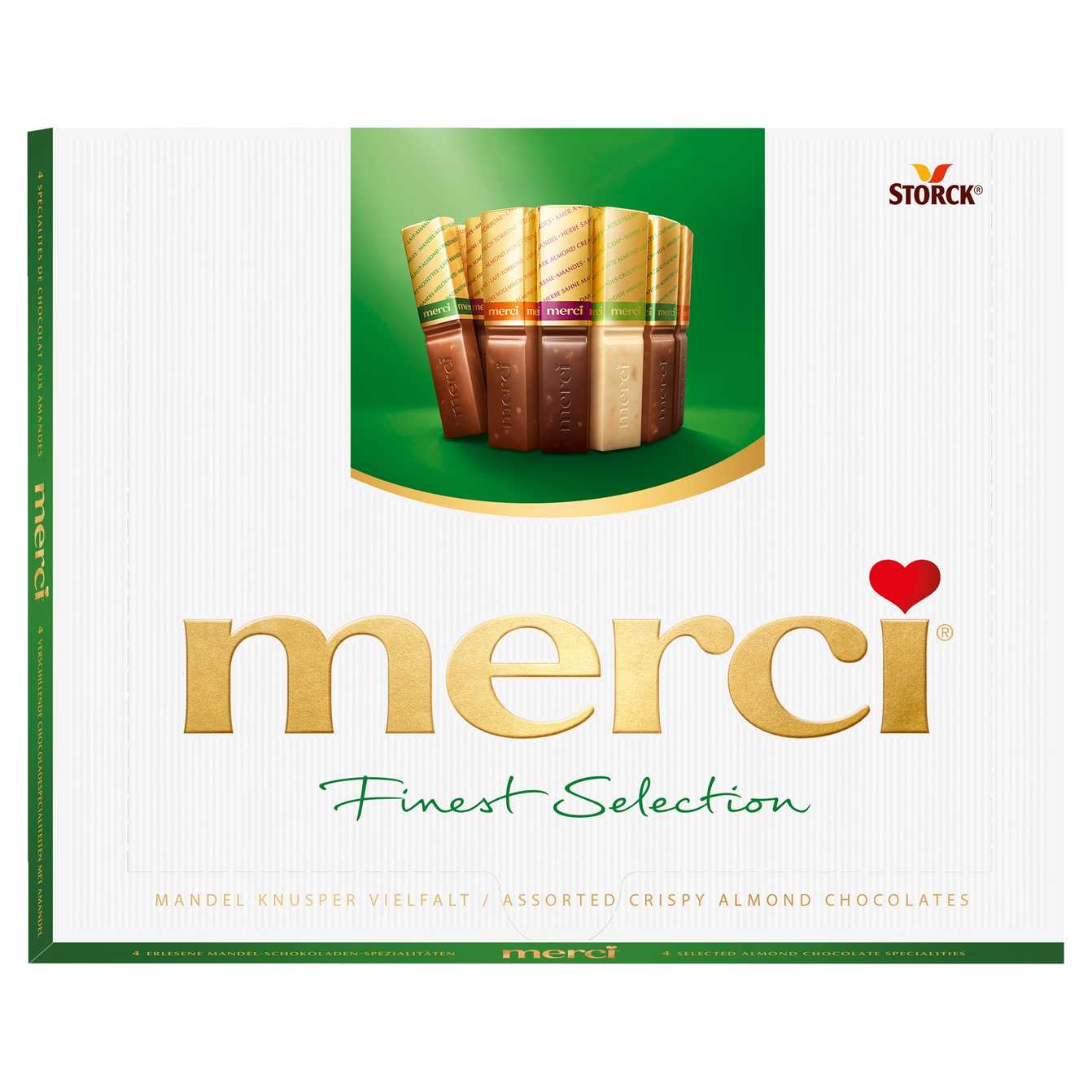 Picture of BOMBONIERKA MERCI KNUSPER GREEN 250G STORCK