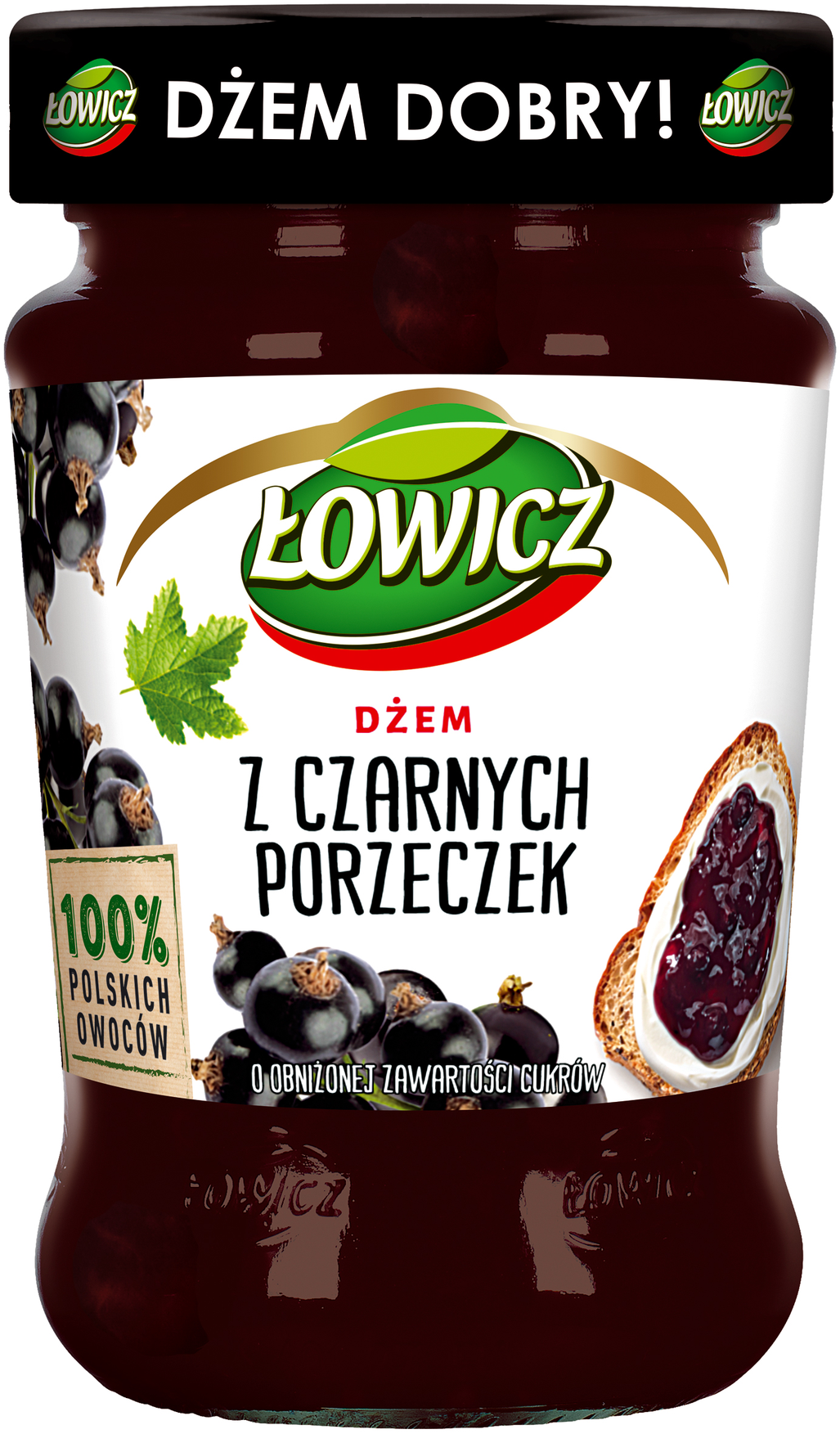 Picture of DZEM CZARNA PORZECZKA NISKOSLODZONY 280G LOWICZ