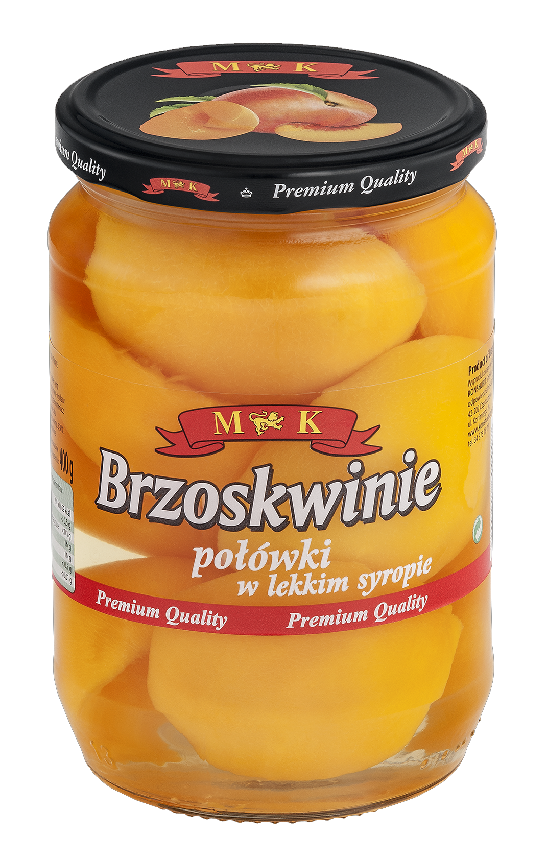 Picture of BRZOSKWINIE POLOWKI W LEKKIM SYROPIE 680G MK