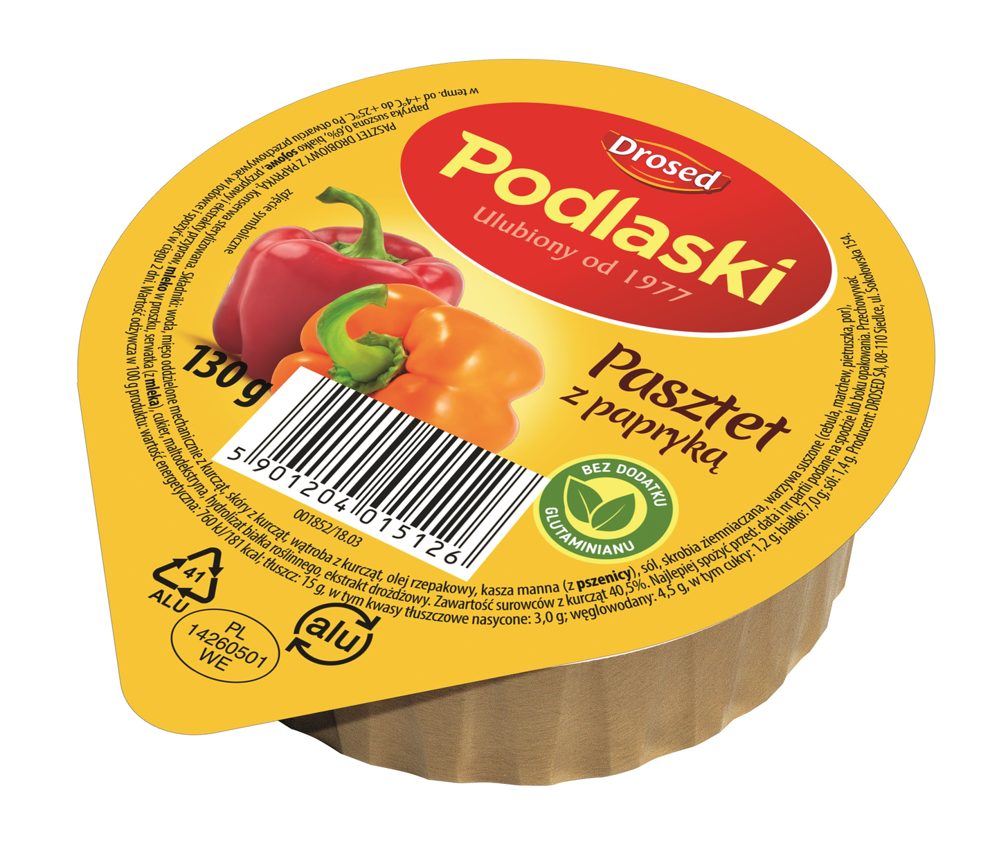 Picture of PASZTET 130G PODLASKI Z PAPRYKA DROSED