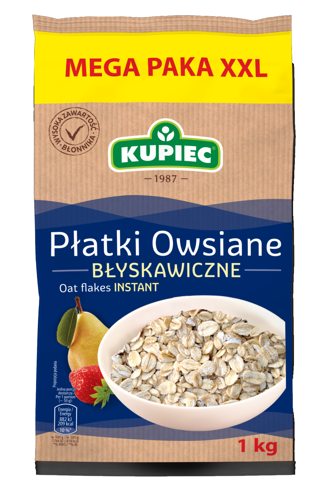 Picture of PLATKI OWSIANE BLYSKAWICZNE XXL 1KG FOLIA KUPIEC