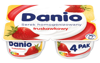 Picture of SEREK DANIO 4*140G TRUSKAWKA DANONE