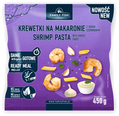 Picture of MAKARON CZOSNKOWY Z KREWETKAMI 450G FAMILY FISH