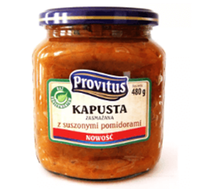 Picture of KAPUSTA ZASMAZANA Z SUSZONYMI POMIDORAMI 520G PROVITUS